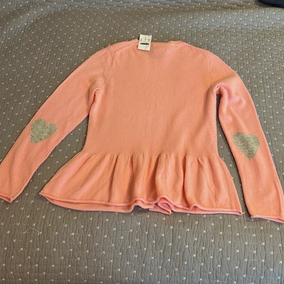 Crewcuts Girls Pink Sweater with Gray Heart Elbows NWT Size 14 - Picture 3 of 5